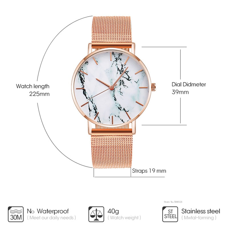 Fashion Marble Female Wrist Watch Luxury  Quartz