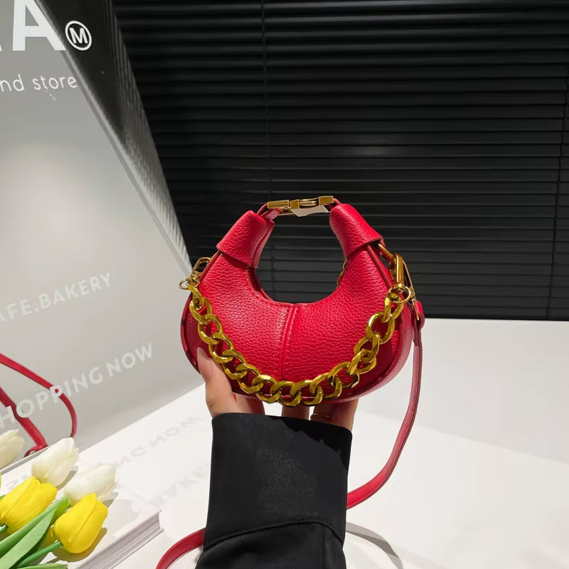 2025 New Trending Candy Color Fashion PU Ladies Mini Handbag Shoulder Crossbody Cute Girls Coin Purse Women Mini Bags with Chain