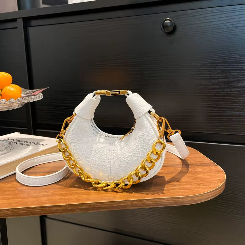 2025 New Trending Candy Color Fashion PU Ladies Mini Handbag Shoulder Crossbody Cute Girls Coin Purse Women Mini Bags with Chain